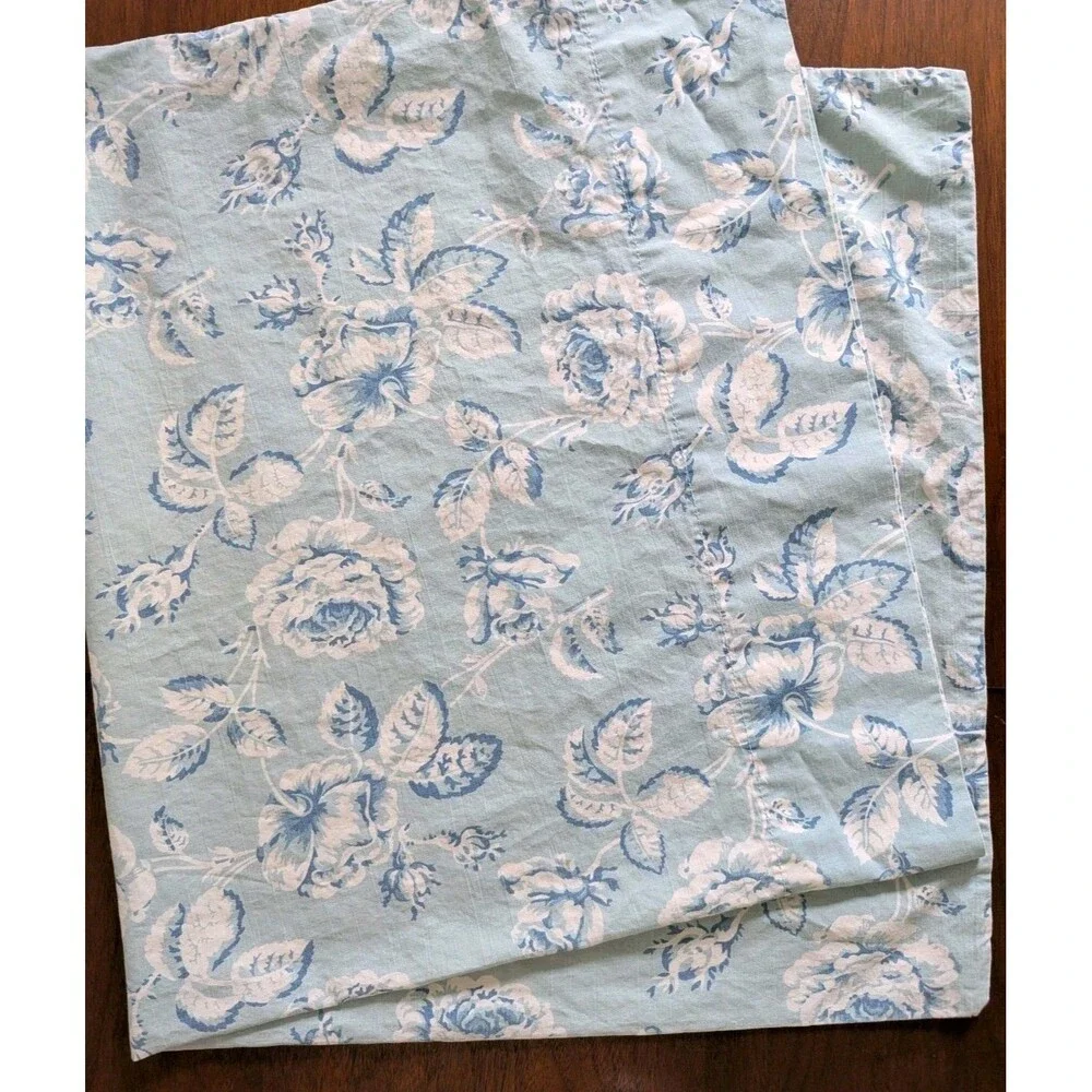 Vintage Rare Ralph Lauren MEADOWLAND Pillowcase Standard USA Blue Rose Floral